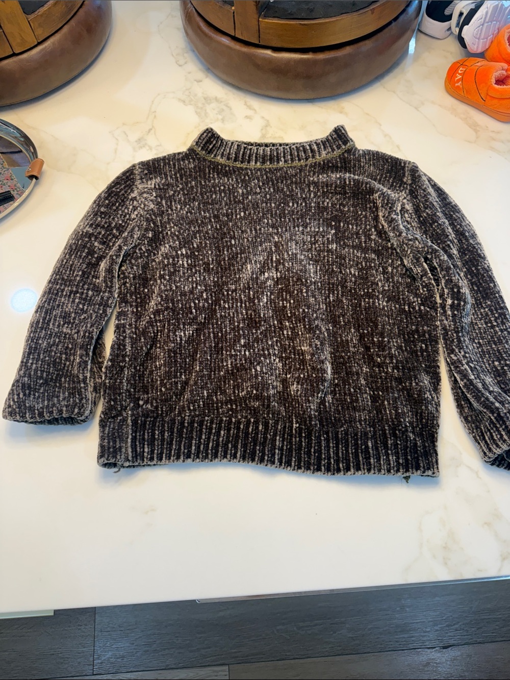Sophie Rue Charcoal Chenille Crewneck Sweater